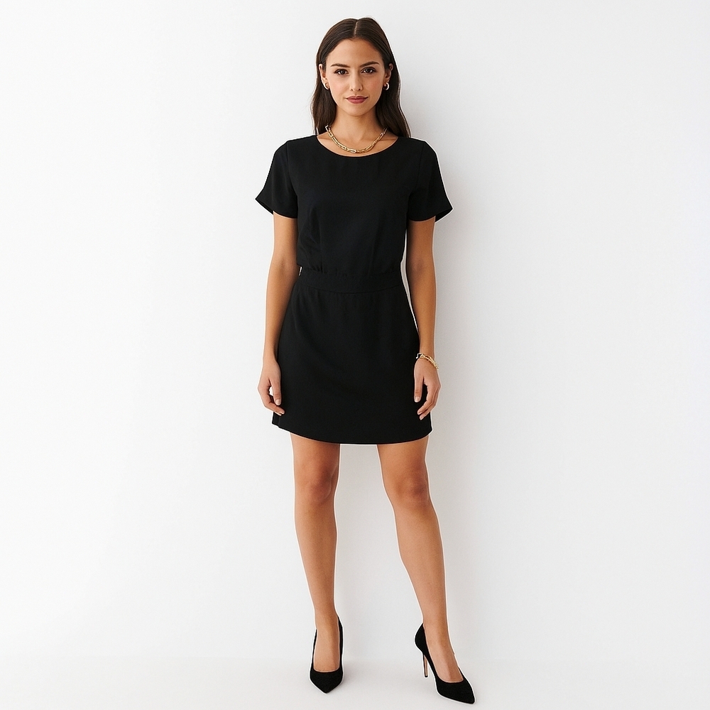 Comptoir Des Cotonniers Festive Little Black Silk Organic Party Office Min Dress